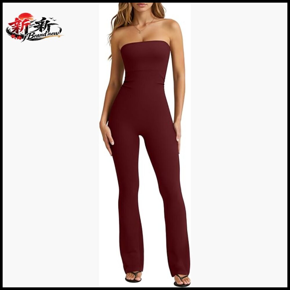 Tube Strapless Jumpsuit with Removable Bra, Nylon Spandex Jersey